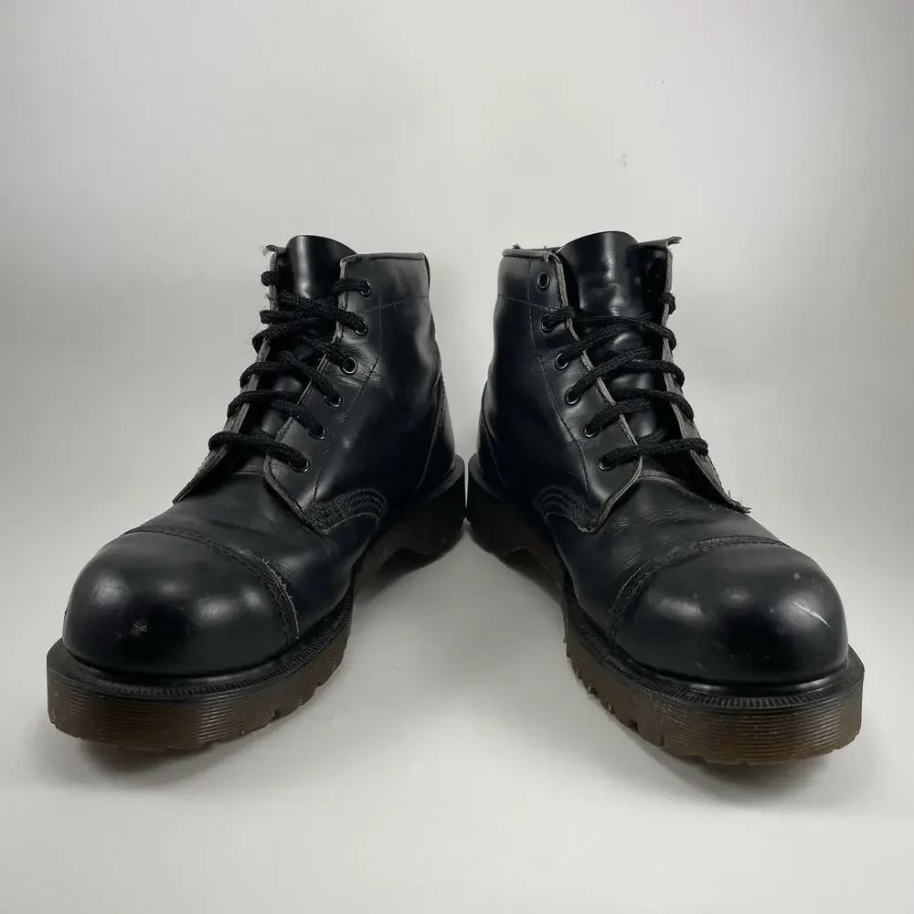 Dr. Martens Bex Toe Cap Mens Size 9, 8 UK Black Leather Boots England Steel Toe